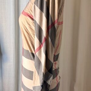 BURBERRY - Brown Multicolor Exploded Check Plaid Top Size M Cotton